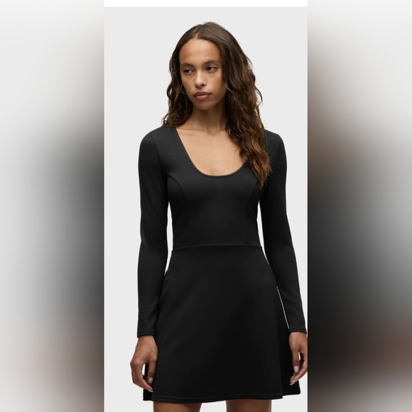 Hudson Jeans Long Sleeve Skater Dress Soft Midi Side Pockets Size XS - Picture 1 of 12